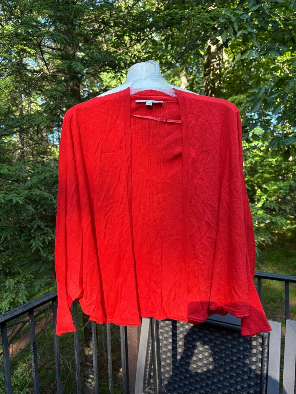 Loft Red Open-Front batwing type Sweater Cardigan sz S